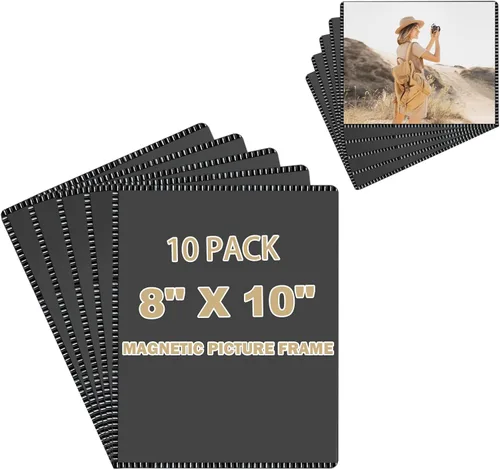 Miniatura 36 de Marco de Fotos Magnético Negro CHUNNIAO 4X6 para Refrigerador, Fundas de Imanes de Fotos Negro 4X6" 10PCS
