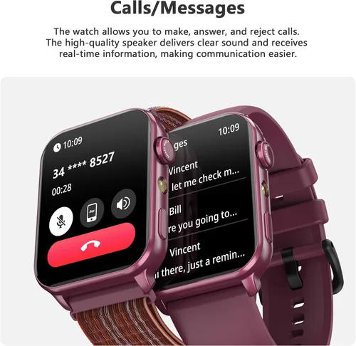 Miniatura 5 de Blackview Reloj inteligente para mujer, 1.91 pulgadas, pantalla táctil HD, con linterna, notificaciones Bluetooth, hacer llamadas, frecuencia