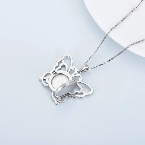 Miniatura 4 de Collar con medallón con diseño de libélula de abeja y búho de mariposa para cualquier foto