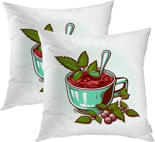Miniatura 27 de Batmerry Black Cat Green Leaves Throw Pillow Covers, Cat Among Foliage Decorative Pillow Covers Digital Printing Blended Fabric for Couch Sofa Bed