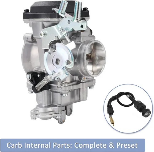 Miniatura 4 de Carburador y cable de estrangulador para HD Sportster 883 1200 XL883 XL1200 Super Glide Softail Touring CV40 Carb 27421-99, 27490-04