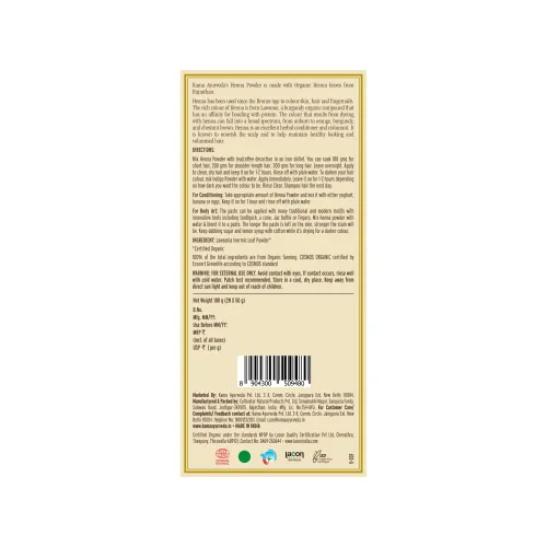 Miniatura 6 de Kama Ayurveda Henna en polvo 100% orgánico, 3.53 oz