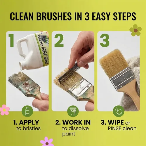 Miniatura 8 de Green Piece® Limpiador de pinceles para limpieza de pintura (fabricado en Estados Unidos), funciona en pintura húmeda o seca, acrílico, látex