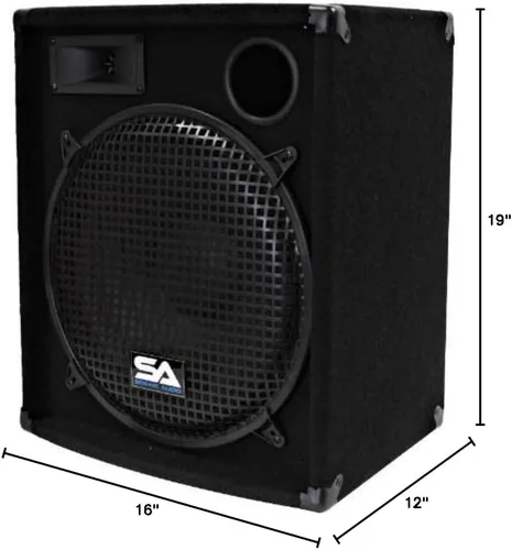 Miniatura 8 de Seismic Audio - Par de altavoces PA DJ de 15" de 600 vatios de audio PRO - Red eléctrica, monitores, bandas, karaoke, iglesias, bodas