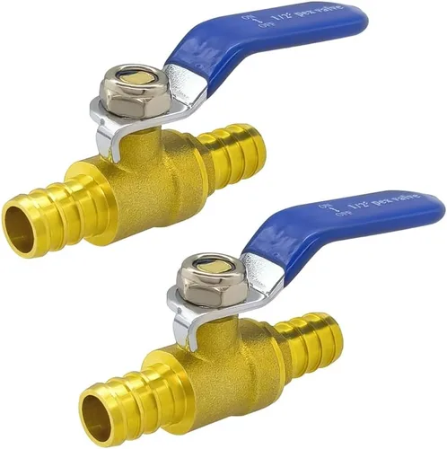 Hooshing Válvula de bola PEX de latón de 1/2 pulgada, válvula de cierre de puerto completo, válvula de agua Pex, accesorios de parada de agua de
