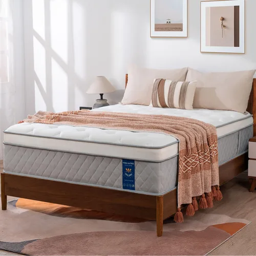 Colchón tamaño individual, colchón mediano de 12 pulgadas en una caja, espuma viscoelástica de gel de enfriamiento híbrido y cama de resortes