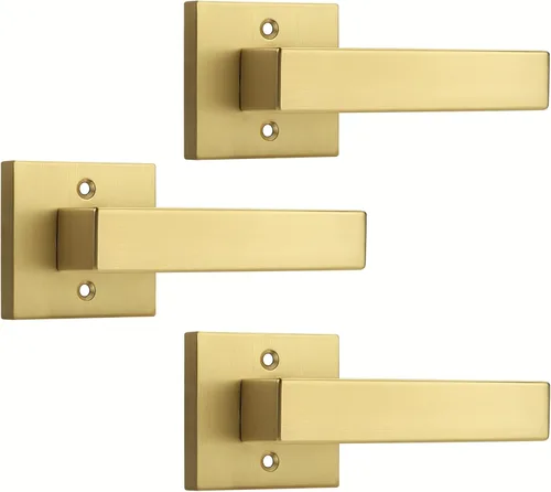 Miniatura 25 de Probrico Paquete de 2 manijas de puerta simuladas negras, manija de puerta de una sola cara para armarios, puertas francesas, juego de pomos Negro