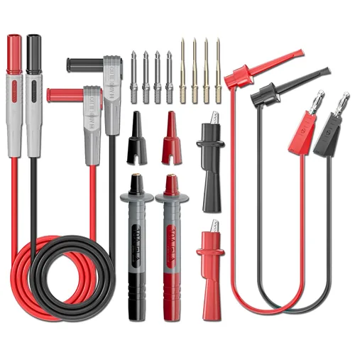 Miniatura 7 de Goupchn Kit de cables de prueba de multímetro, cable blando de silicona doble, sondas de multímetro, sondas de prueba de cobre eléctricas, longitud