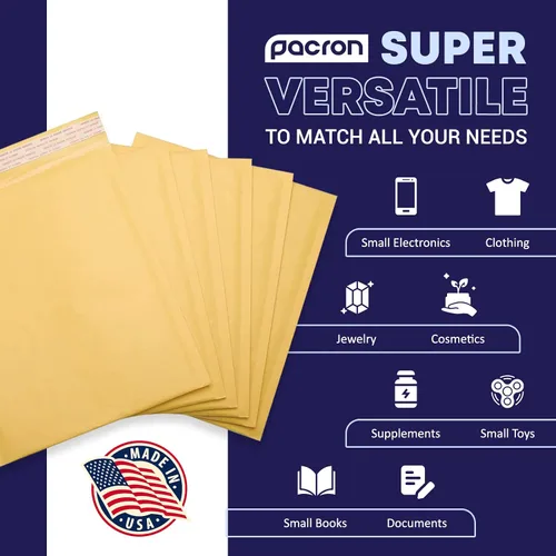 Miniatura 6 de Paquete de 100 sobres de burbujas de papel de estraza acolchados de 8.5 x 12 pulgadas, sobres de correo amarillos para documentos y paquetes