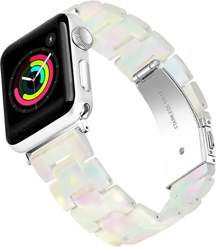 Correa de reloj de resina ligera, compatible con reloj Apple Watch de 38 mm, 40 mm, 41 mm, 42 mm, 44 mm y 45 mm, para iWatch serie SE, 7, 6, 5, 4,