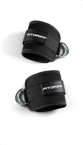 Miniatura 6 de Fitgriff® Correas de tobillo V1 para máquina de cable (2 piezas) - Equipo de entrenamiento para gimnasio - Accesorio de polea para piernas, correas