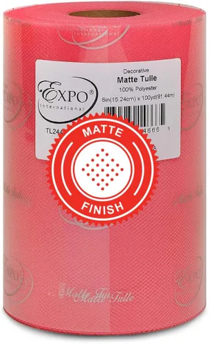 Miniatura 10 de Expo International Tul mate decorativo, rollo/carrete de 6 x 100 yardas, tela de tul de poliéster ligera para tutús, disfraces y decoraciones