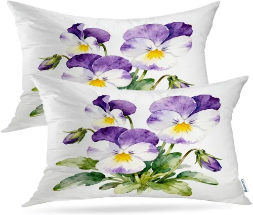 Miniatura 32 de Batmerry Flowers with Stems Throw Pillow Covers, Beautiful Floral Decorative Pillow Covers Digital Printing Blended for Couch Sofa Bed Invisible