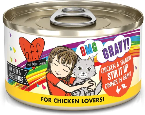 Miniatura 38 de Weruva B.F.F. OMG - Best Feline Friend Oh My Gravy!, Chicken Cloud 9 con pollo en salsa, lata de 2.8 onzas (paquete de 12)