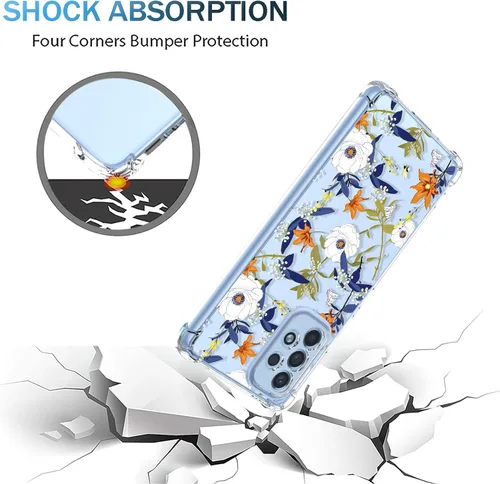 Miniatura 4 de Funda para Galaxy A53 5G Samsung A53 5G Clear Flower Phone Case Soft TPU a prueba de golpes, antiarañazos, funda protectora para Samsung Galaxy A53
