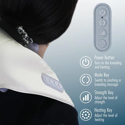 Miniatura 7 de HEALTHMATE IN9532 Masajeador de hombros y cuello para aliviar el dolor de tejido profundo 6D Shiatsu cuello y hombro con calor recargable