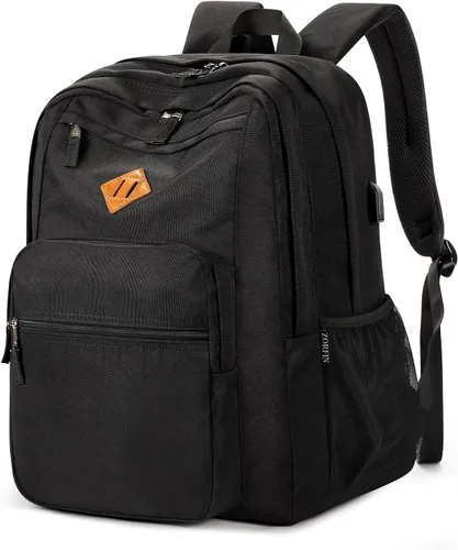 Miniatura 46 de ZORFIN - Mochila de 26 litros para la escuela, universidad y viajes, impermeable, con 8 compartimentos, Verde militar, Moderno
