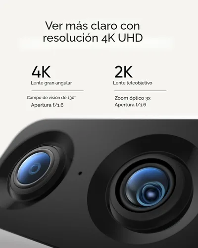 Miniatura 2 de eufy Security Cámara Interior S350, Cámaras Duales, Cámara de Seguridad 4K UHD con Zoom 8×, Cámara 360°, Monitor de Bebé, Cámara para Mascotas
