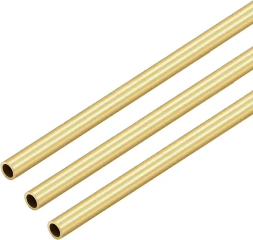 Miniatura 7 de Tubo redondo de latón, 0.079 in de diámetro exterior de 0.020 in de grosor de pared de 11.811 in de longitud, tubo recto de metal sin costuras