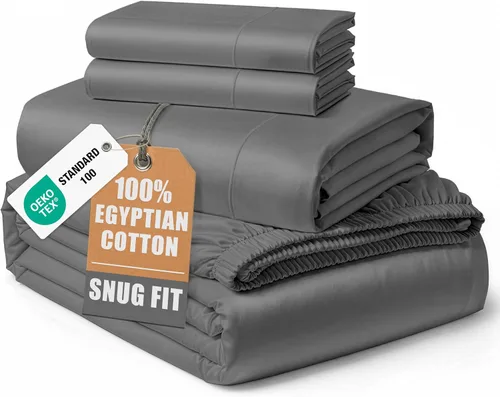 Miniatura 43 de Lane Linen Sábanas 100% de algodón egipcio, tamaño King, naturalmente transpirables y duraderas, cómodas para el invierno, ultra suaves, comodidad
