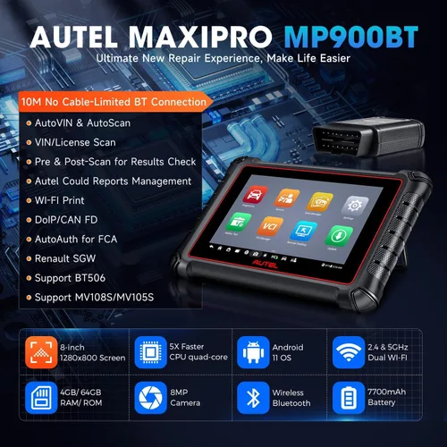 Miniatura 8 de Autel Escáner MaxiPRO MP900-BT: 2026 MP900BT Igual que MS906 PRO MS906 MAX con OE C0ding, 3000+ prueba activa, reinicio de 40+, herramienta