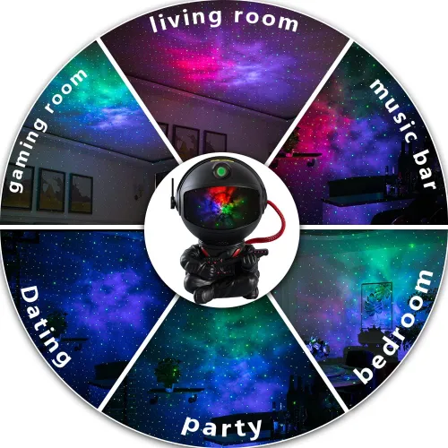 Miniatura 3 de SHJQJJLBCQ Proyector de galaxia, proyector de estrellas de astronauta, luz nocturna para niños, para dormitorio, sala de juegos para adultos, techo