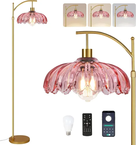 Miniatura 17 de QIYIZM - Lámpara de pie con diseño de árbol de 3 bombillas; alta, rústica, estilo rural, industrial y boho, pantalla de mimbre y bambú; para sala