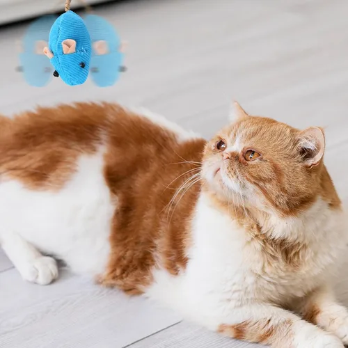 Miniatura 7 de Mozeat Lens Paquete de 8 ratones de juguete para gatos, juguetes interactivos para gatos, ratones de peluche, juguetes de gato con hierba gatera