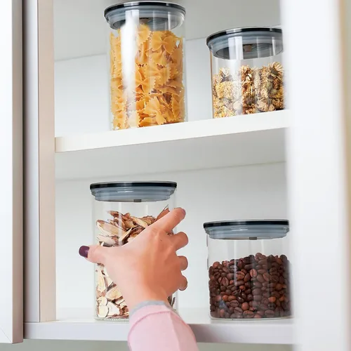 Miniatura 8 de SealVax® Juego de recipientes de café al vacío de 19 oz y 32 oz de vidrio de borosilicato Tapas herméticas, sellador al vacío eléctrico de parada
