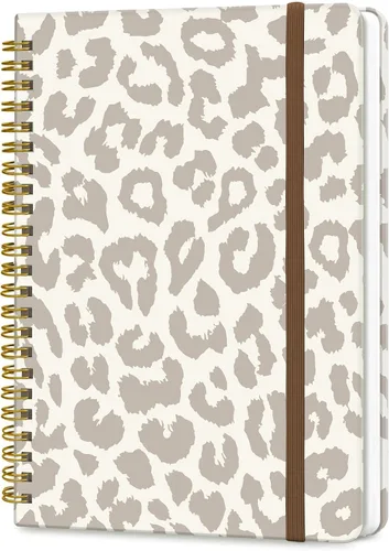 Miniatura 10 de Cuaderno de espiral A5, lindo cuaderno para mujeres y hombres, cuaderno de tapa dura con rayas universitarias para trabajo y toma de notas, 60