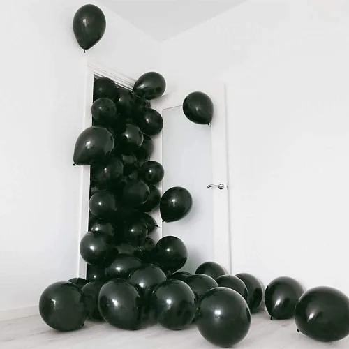 Miniatura 4 de KBZVNAF Globos negros de látex para fiesta, paquete de 50 globos de helio negro mate de 12 pulgadas para decoración de bodas, graduaciones, baby