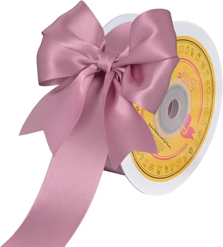 Miniatura 31 de Cinta de satén blanca antigua de doble cara de 1-1/2 pulgadas x 50 yardas, cinta de poliéster para envolver regalos, día de San Valentín, bodas