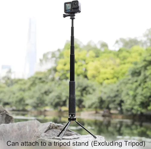 Miniatura 6 de GEPULY - Palo selfie impermeable para cámaras de acción GoPro/DJI/Insta360/AKASO 11''-46''Anti-Rust Aluminum Alloy,1/4