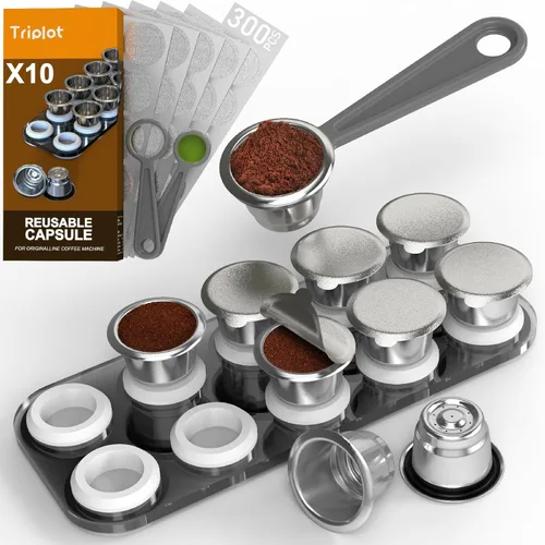 Miniatura 9 de Cápsulas reutilizables para Nespresso OriginalLine – 6 cápsulas de café recargables, tazas de acero inoxidable compatibles con máquina Nespresso