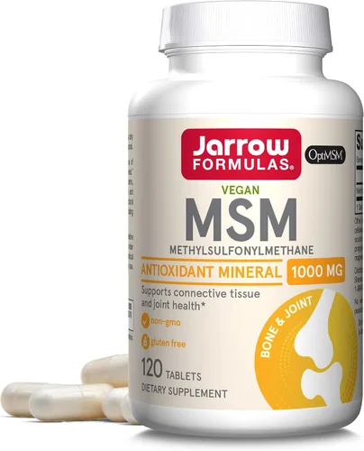 Jarrow Formulas Tabletas de MSM, 1,000 mg, metilsulfonilmetano, apoyo para la salud de las articulaciones, 120 tabletas, hasta 120 porciones