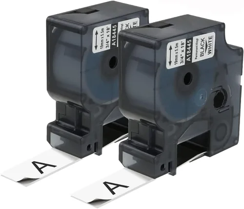 Miniatura 5 de 18444 - Cinta de vinilo permanente blanca de 1/2 pulgada de repuesto para Dymo Rhino 4200 5200 6000, 6500, 3M PL100 RhinoPro, 0.472 in, etiquetas
