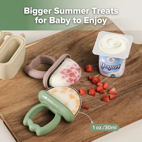 Miniatura 6 de Haakaa Chilly Monster Moldes de paletas de leche materna, moldes de silicona para aliviar la dentición del bebé, sin BPA, máquina de paletas