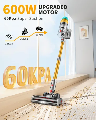 Miniatura 2 de MBYULO Aspiradora inalámbrica, 580 W 50 Kpa, potente aspiradora de palo, batería recargable de hasta 70 minutos, aspiradoras para el hogar