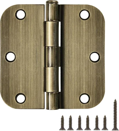Miniatura 25 de Paquete de 12 bisagras redondeadas para puerta, con radio de 5/8 de pulgada, negro mate, 3.5 x 3.5 pulgadas Negro mate redondeado