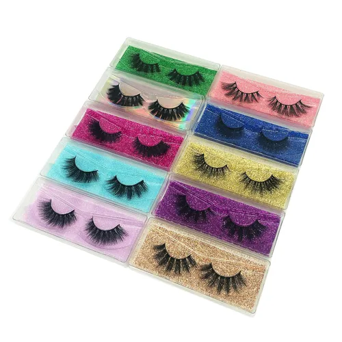 Miniatura 2 de Pestañas postizas MIKIWI - Paquete de 10 pestañas postizas de 0.47 a 0.78 pulgadas, pestañas de visón 5D falsas, pestañas de ojo de volumen natural