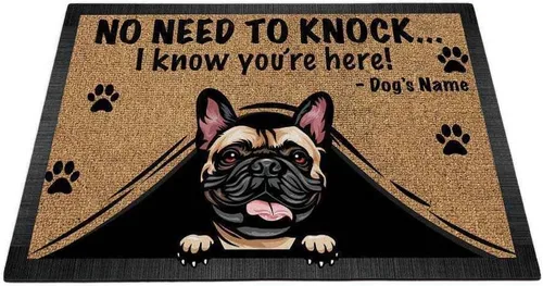 Miniatura 18 de Felpudo personalizado para amantes de los perros, diseño de pastor alemán, No Need to Knock I Konw You're Here, 27.5 x 17.7 pulgadas German Shepherd