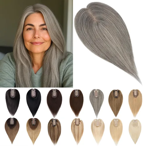 Miniatura 20 de SEGO Extensiones de Cabello para Mujeres Cabello Humano Real Con Flequillo, Base de Seda de 7 * 13CM (2.8 x 5.1 pulgadas) Cabello Humano Remy 100%