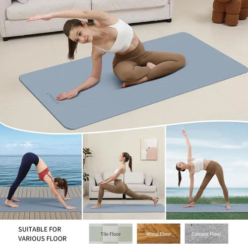 Miniatura 6 de Extra Wide & Thick 8mm Yoga Mat, 72"x31.5" Large Non Slip Exercise Mat, Premium POE Material for Superior Cushioning & Stability, with Strap for