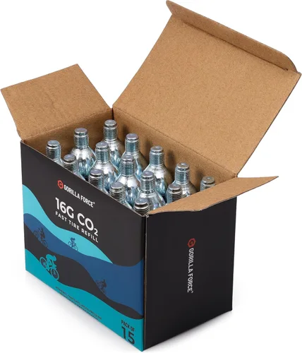 Miniatura 3 de Gorilla Force CO2 Cartridges for Bikes - Threaded 16g & 25g Refills for Tire Inflators, Bicycle Cycling, Road MTB Gravel E-Bike, Fits Most C02