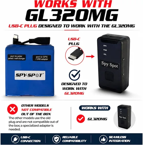Miniatura 5 de SpySpot 4G LTE GPS Tracker GL320MG con funda magnética resistente a la intemperie y batería extendida - Dispositivo de seguimiento de vehículos