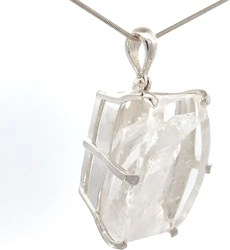 Miniatura 2 de Collar con colgante de cuarzo de manifestación de Stones Desire, Piedra Plata esterlina