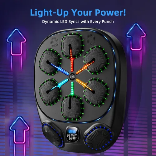 Miniatura 5 de Music Boxing Machine with LED Lights & Bluetooth Speaker – Interactive Punching Bag for Fitness, Rhythm Training & Stress Relief – Home Gym