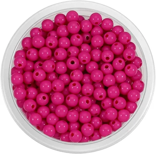 Miniatura 26 de 200 cuentas redondas acrílicas de 0.394 a 0.787 pulgadas (6 a 0.787 in) de color caramelo, cuentas espaciadoras sueltas para manualidades para hacer