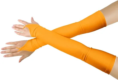 Miniatura 10 de Shinningstar Guantes largos de elastano elástico sin dedos sobre el codo para niñas y niños adultos