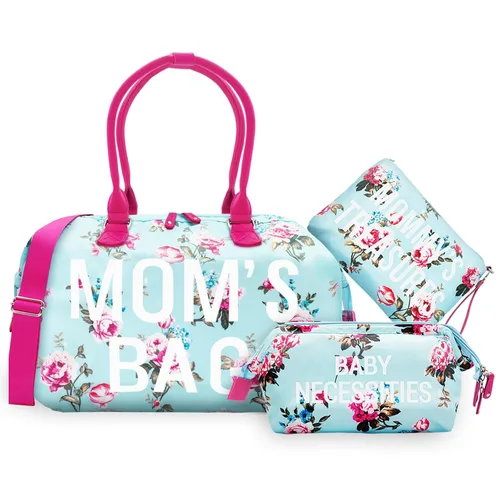 Miniatura 13 de printe Bolsa de pañales grande de 6 piezas con cambiador y 2 bolsas organizadas, bolsa de mamá para hospital con funda para chupete, correas, gancho
